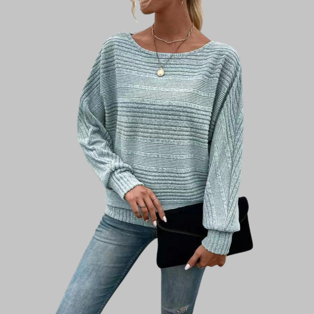 PERLITA™ - Casual Round Neck Long-Sleeve Top - MABEL LONDON