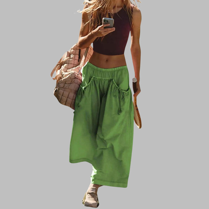 APPLE™ – Casual Wide-Leg Cargo Parachute Pants - MABEL LONDON