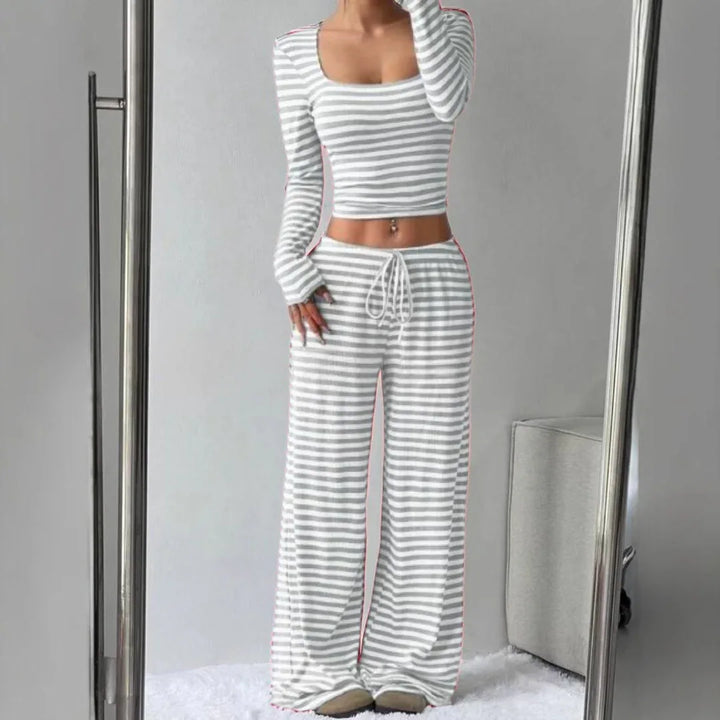 LORNA™ – Relaxed Fit Crop Top and Pant Lounge Co-ord - MABEL LONDON