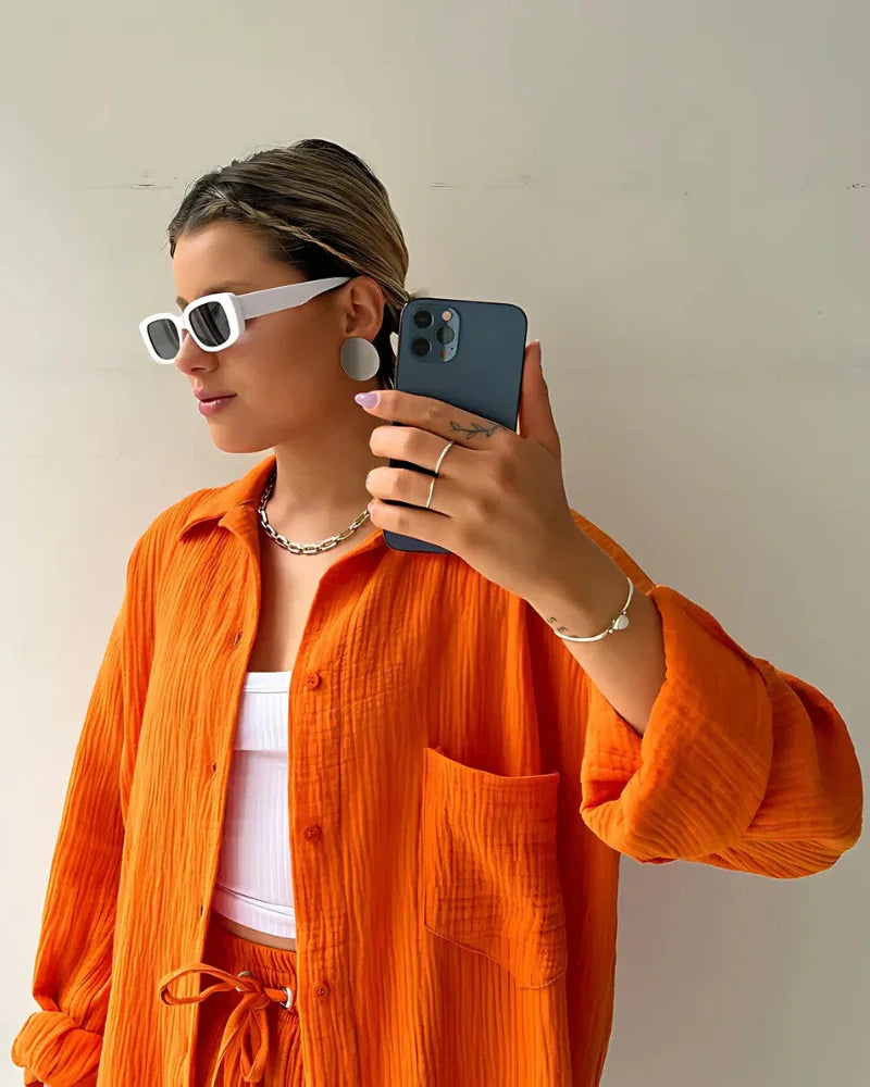 VERA™ – Modern Button-Up Shorts Set - MABEL LONDON