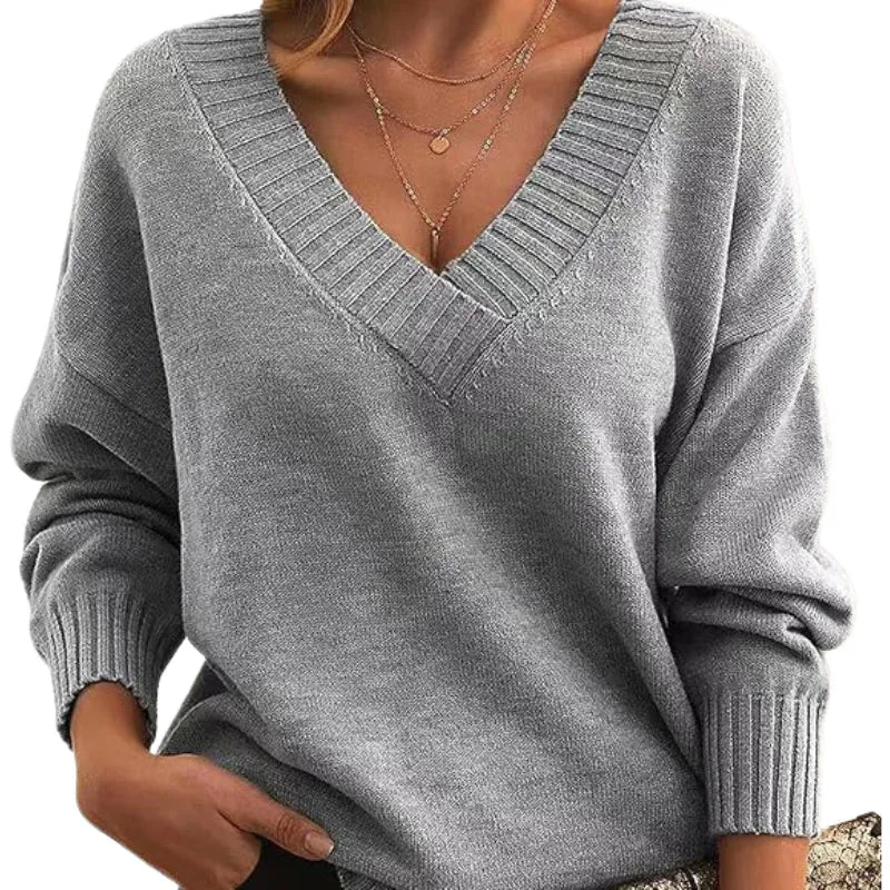 LILLIAN™ - Lightweight V-Neck Sweater - MABEL LONDON