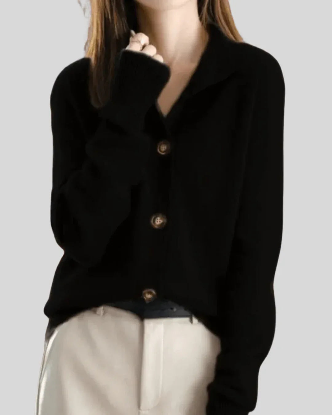 Claire | Retro-Style Cashmere Cardigan - MABEL LONDON