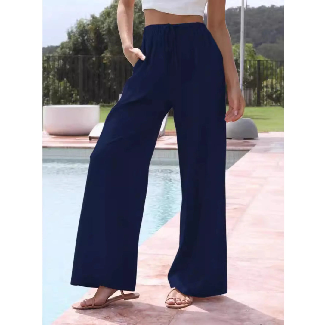 VIRENA™ – Relaxed Lightweight Wide Leg Summer Trousers - MABEL LONDON