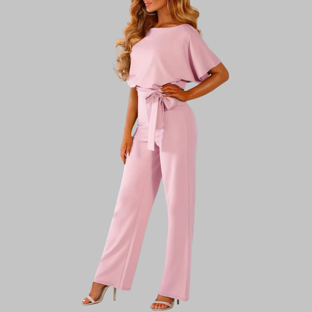 WANNON™ - Casual Tie Front Batwing Sleeve Jumpsuit - MABEL LONDON