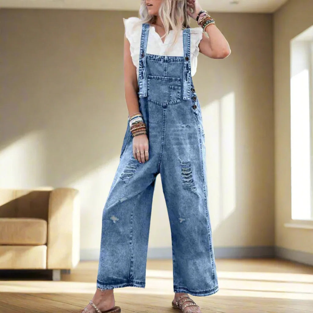 CARMELITA™ – Vintage Wash Adjustable Jumpsuit - MABEL LONDON