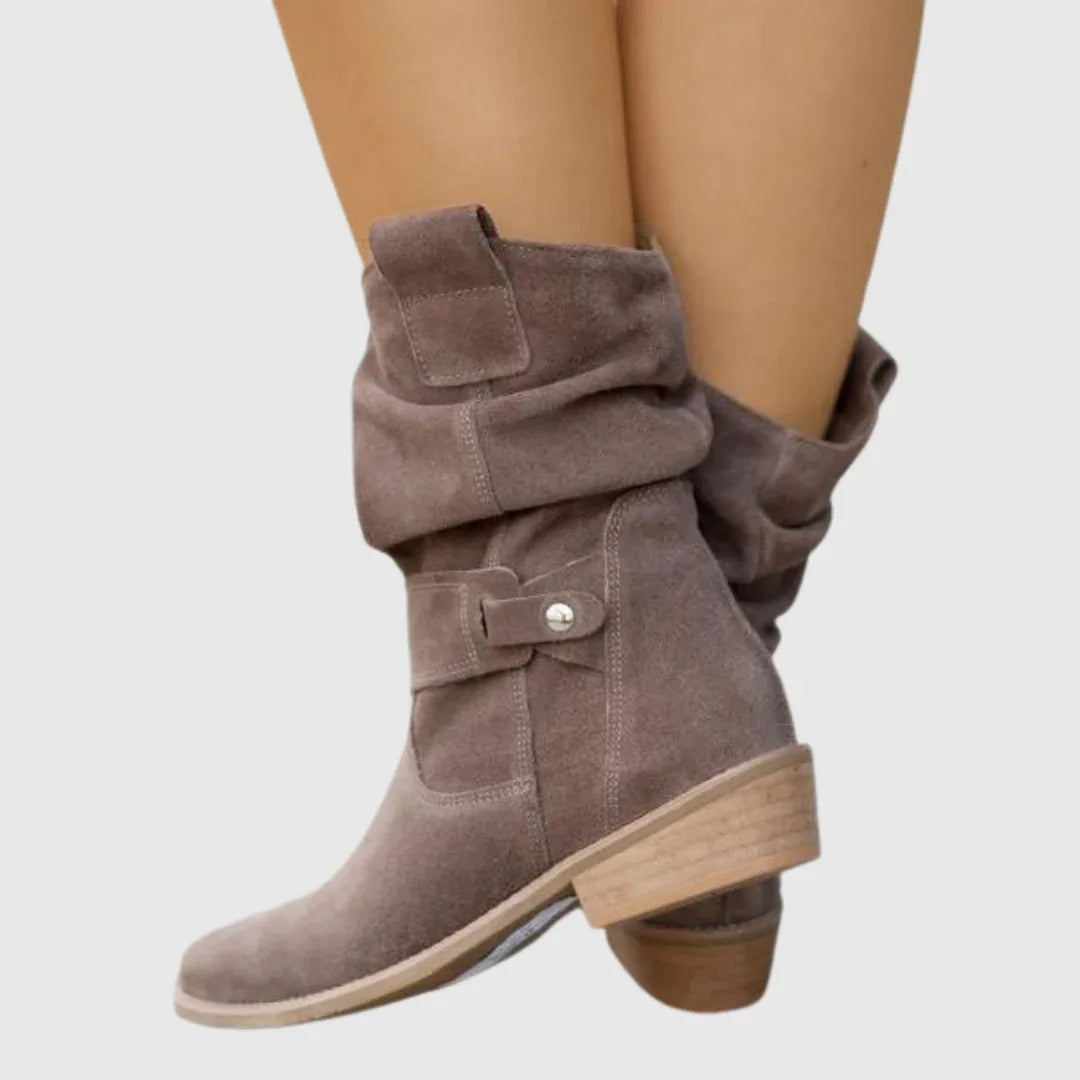Corissa | Suede Ankle Boots - MABEL LONDON
