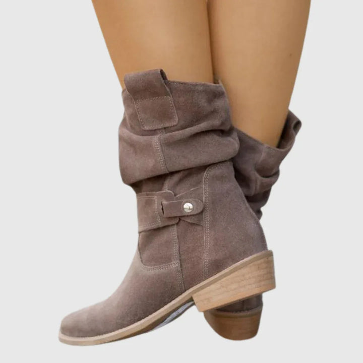 Corissa | Suede Ankle Boots - MABEL LONDON