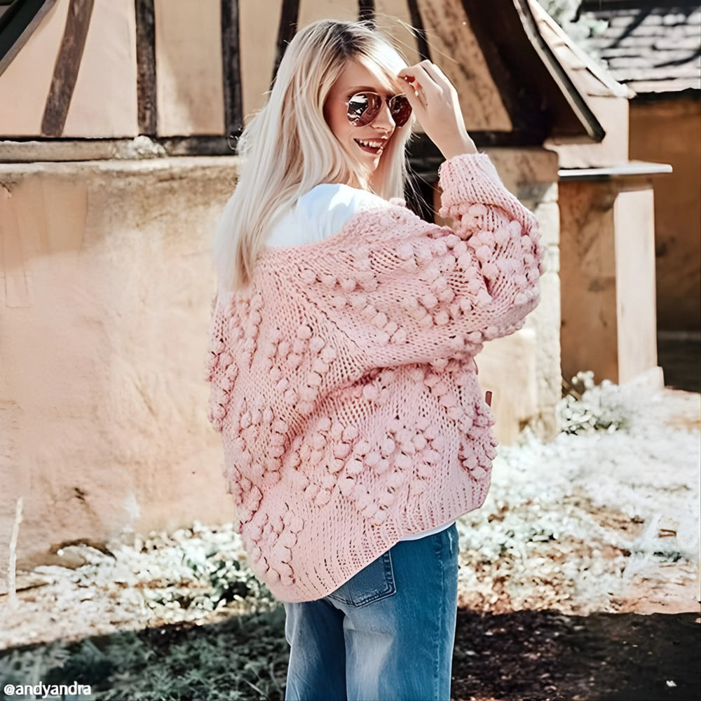 YARA™ - Cozy Long Sleeve Open Front Cardigan - MABEL LONDON