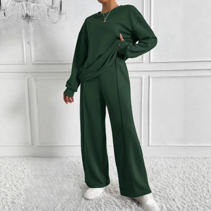 TINIDOR™ - Casual Long Sleeve Sweatshirt and High Waist Pants Set - MABEL LONDON