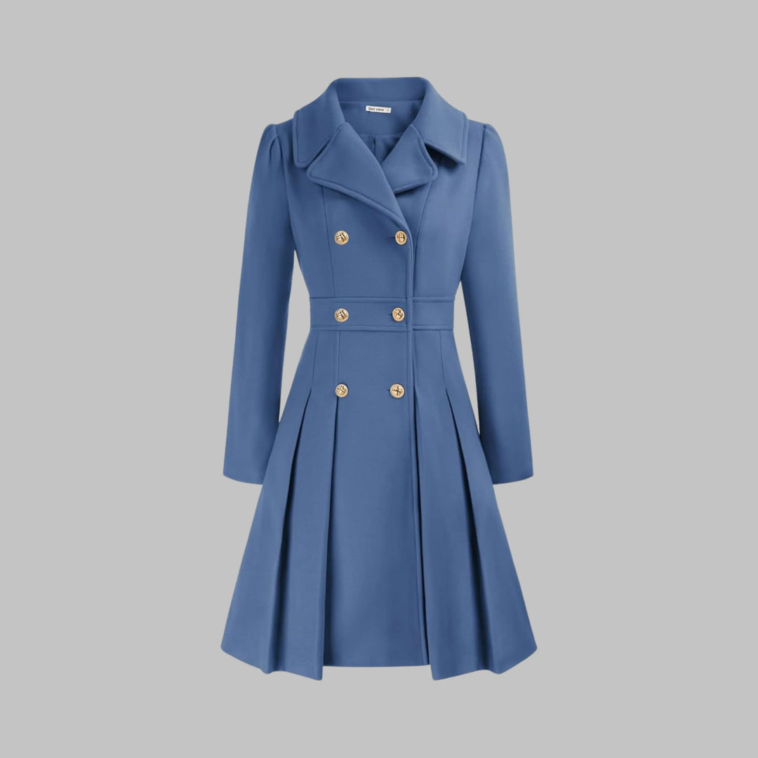 DAMI™ - Classy Double Button Long Sleeve Coat - MABEL LONDON