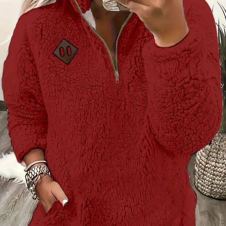 Ayla – Ultra-Soft High-Neck Fleece Pullover - MABEL LONDON