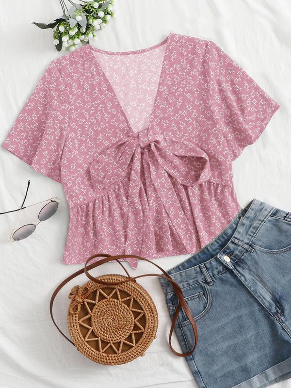 ALTHEA™ – Casual Summer V-Neck Flowy Top - MABEL LONDON