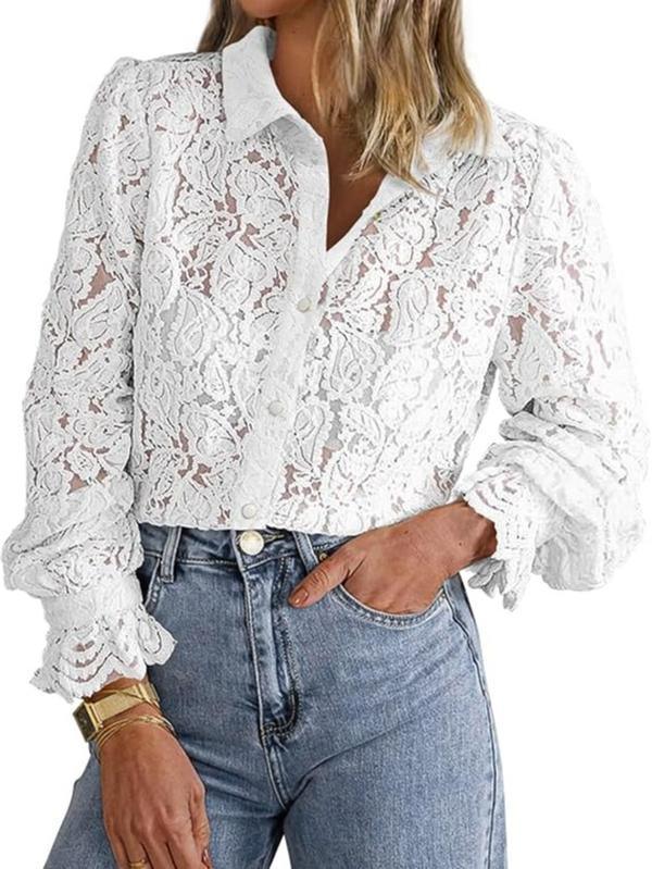 ILAW™ - Chic Long Sleeve Button Down Blouse - MABEL LONDON