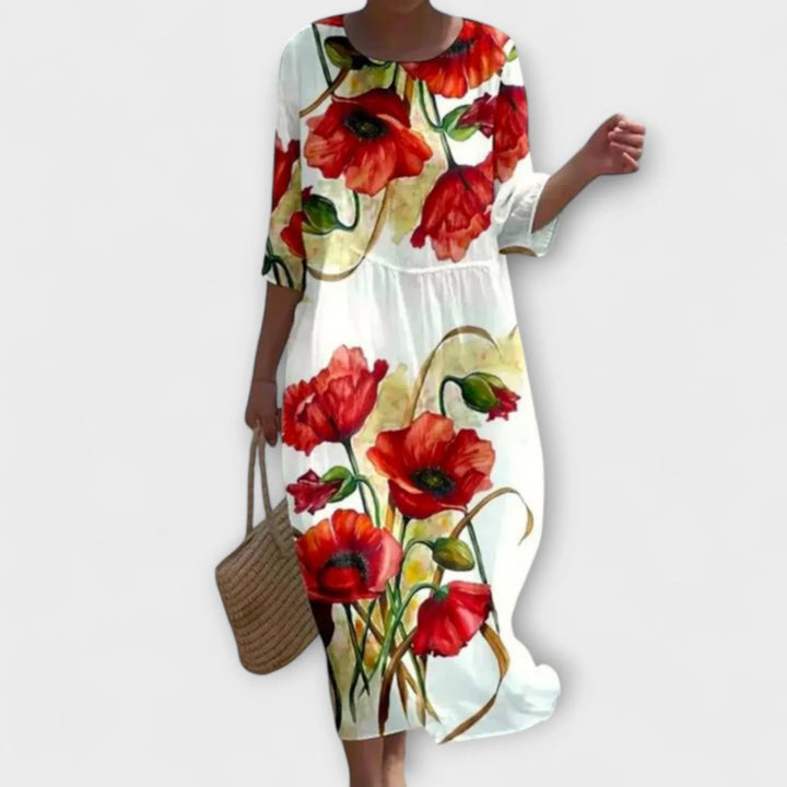 SHAE™ - Elegant Floral Maxi Dress - MABEL LONDON