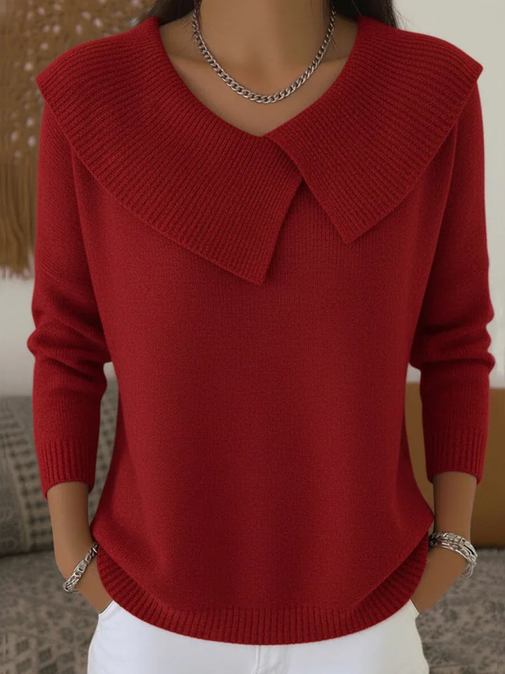 Cristina | Women's Christmas Sweater with Flap - MABEL LONDON