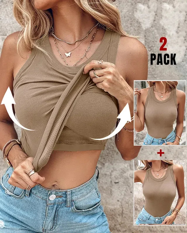 DASHA™ - Comfort Built-In Bra Tank Top (Pack of 2) - MABEL LONDON