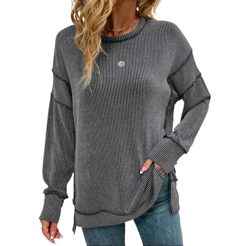 HAIZEY™ - Cozy Ribbed Oversized Sweatshirt - MABEL LONDON