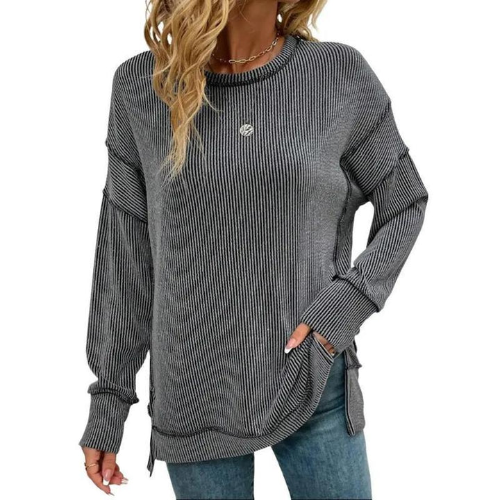 HAIZEY™ - Cozy Ribbed Oversized Sweatshirt - MABEL LONDON