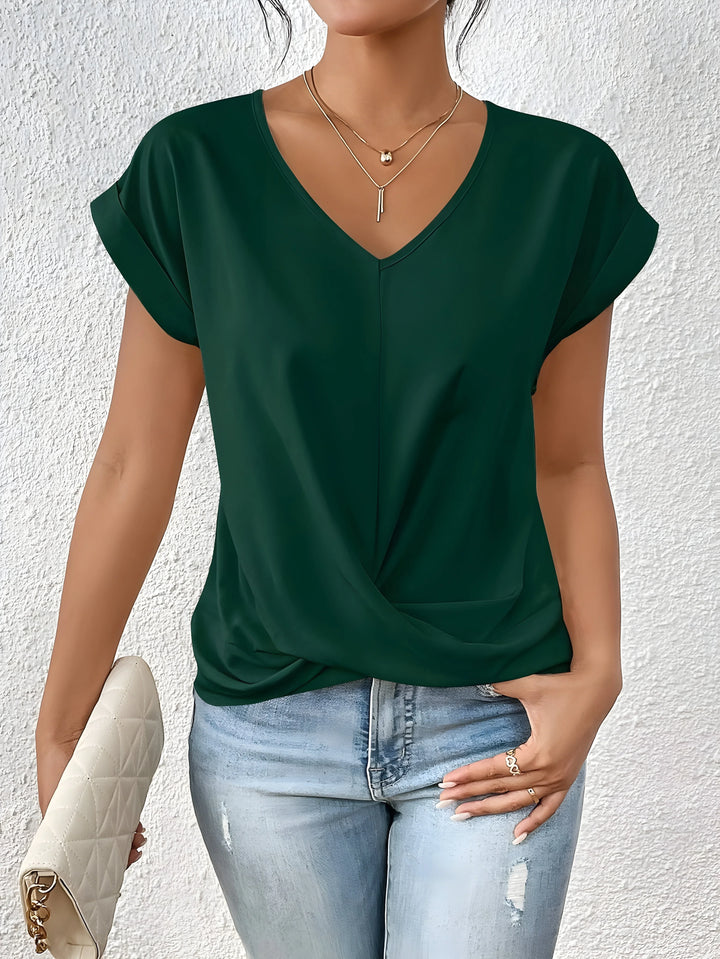 Maia | Twist Front V-Neck Top - MABEL LONDON