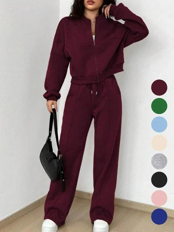 PALOMA™ – Cozy Streetwear Zip Jacket and Pants Set - MABEL LONDON