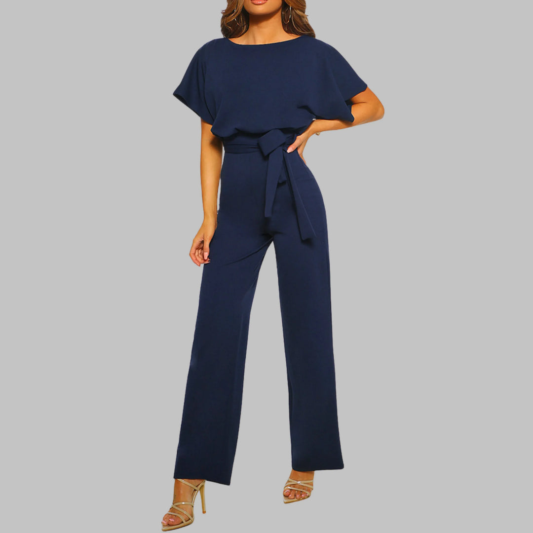 WANNON™ - Casual Tie Front Batwing Sleeve Jumpsuit - MABEL LONDON