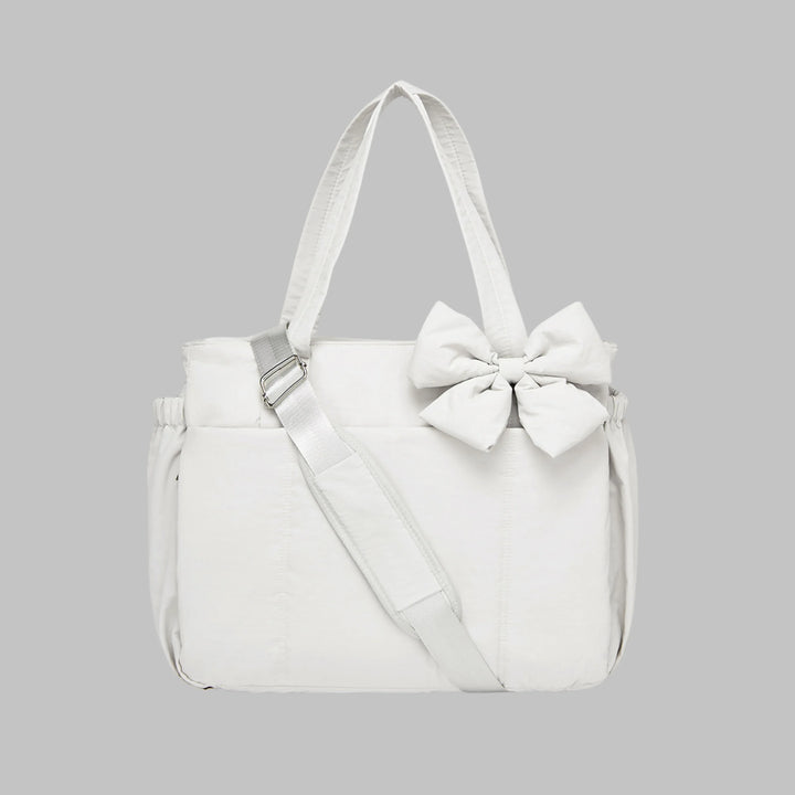 LEILANI™ - Chic Bow Laptop Friendly Puffy Handbag - MABEL LONDON