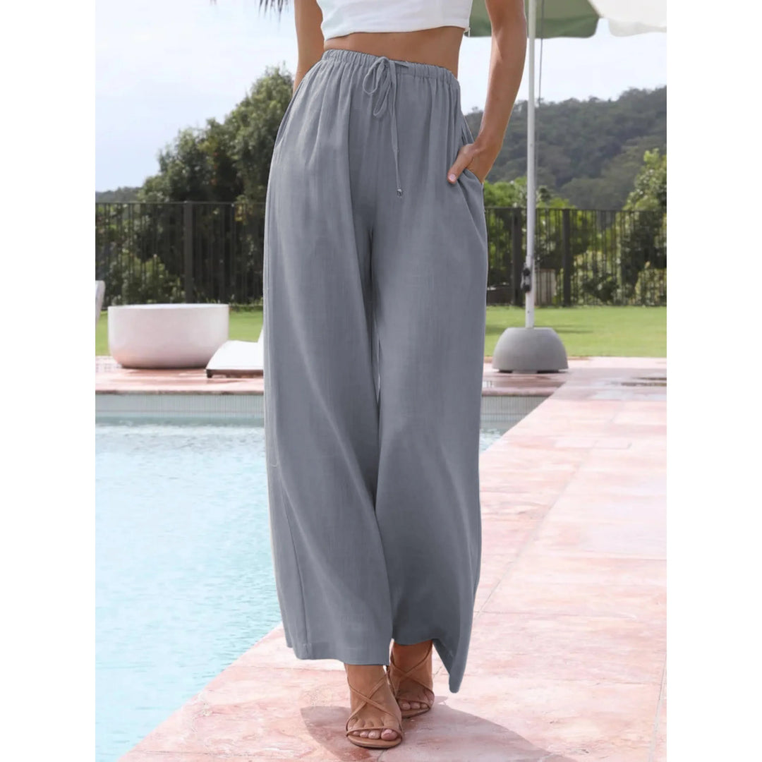 VIRENA™ – Relaxed Lightweight Wide Leg Summer Trousers - MABEL LONDON