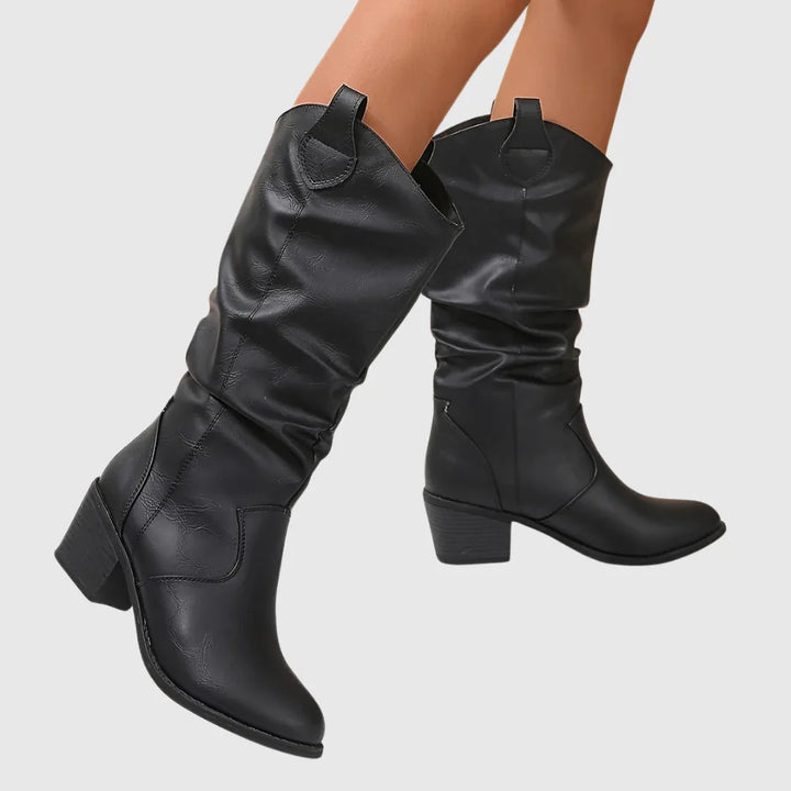 Hattie | Brown Western Boots - MABEL LONDON