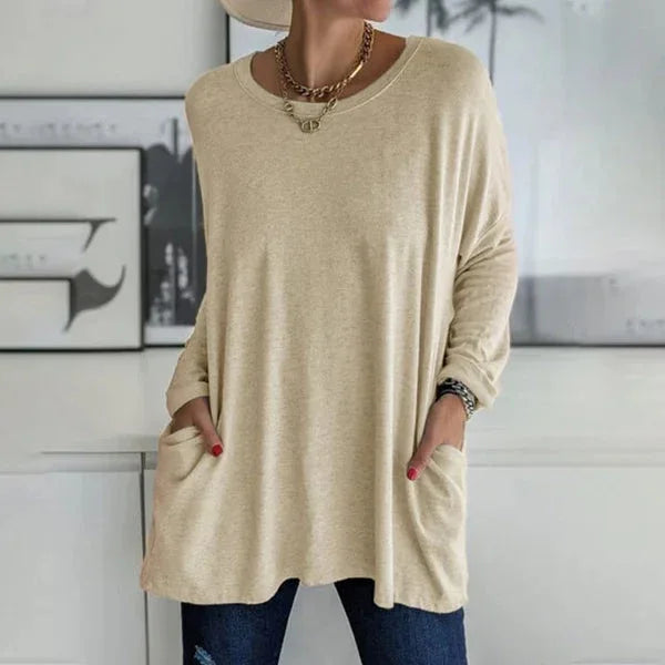 Moira | Relaxed Long Sleeve Top - MABEL LONDON