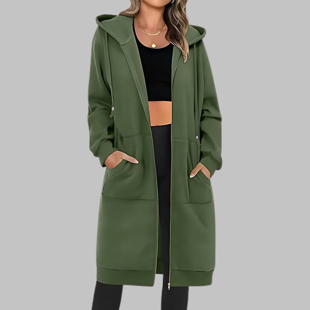 TIOMARA™ - Casual Zip Up Oversized Long Jacket - MABEL LONDON