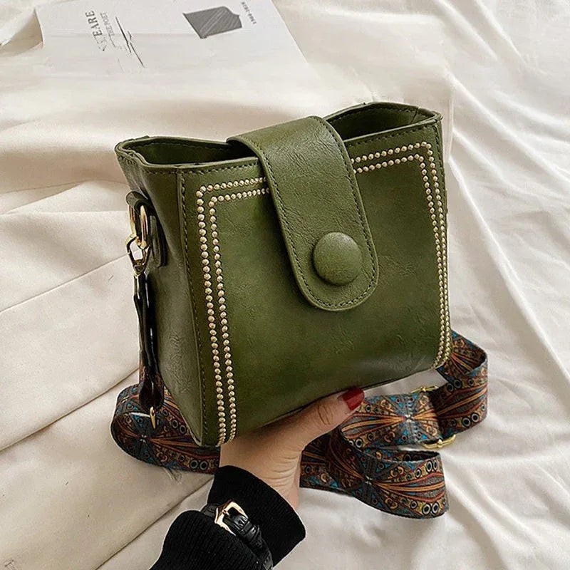 Ethel | Vintage Shoulder Bag with Adjustable Strap - MABEL LONDON