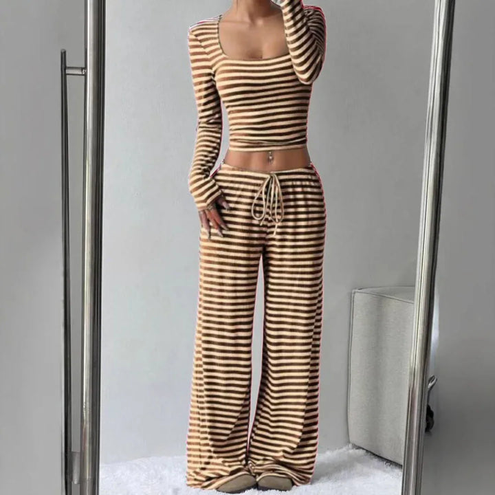 PAMAYPAY™ - Relaxed Fit Crop Top and Pant Lounge Co-ord - MABEL LONDON