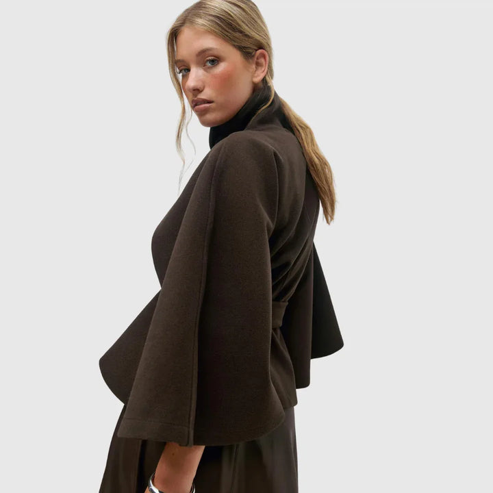 Rhoslyn | Belted Cape Jacket - MABEL LONDON