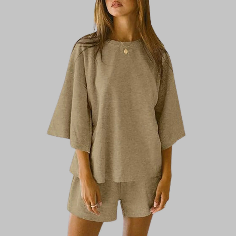 TIYA™ - Casual Top and Shorts Lounge Set - MABEL LONDON