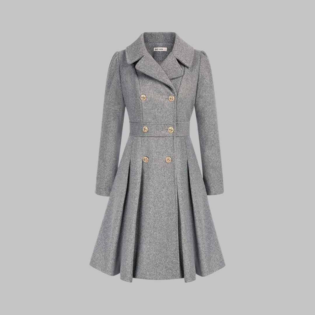 DAMI™ - Classy Double Button Long Sleeve Coat - MABEL LONDON