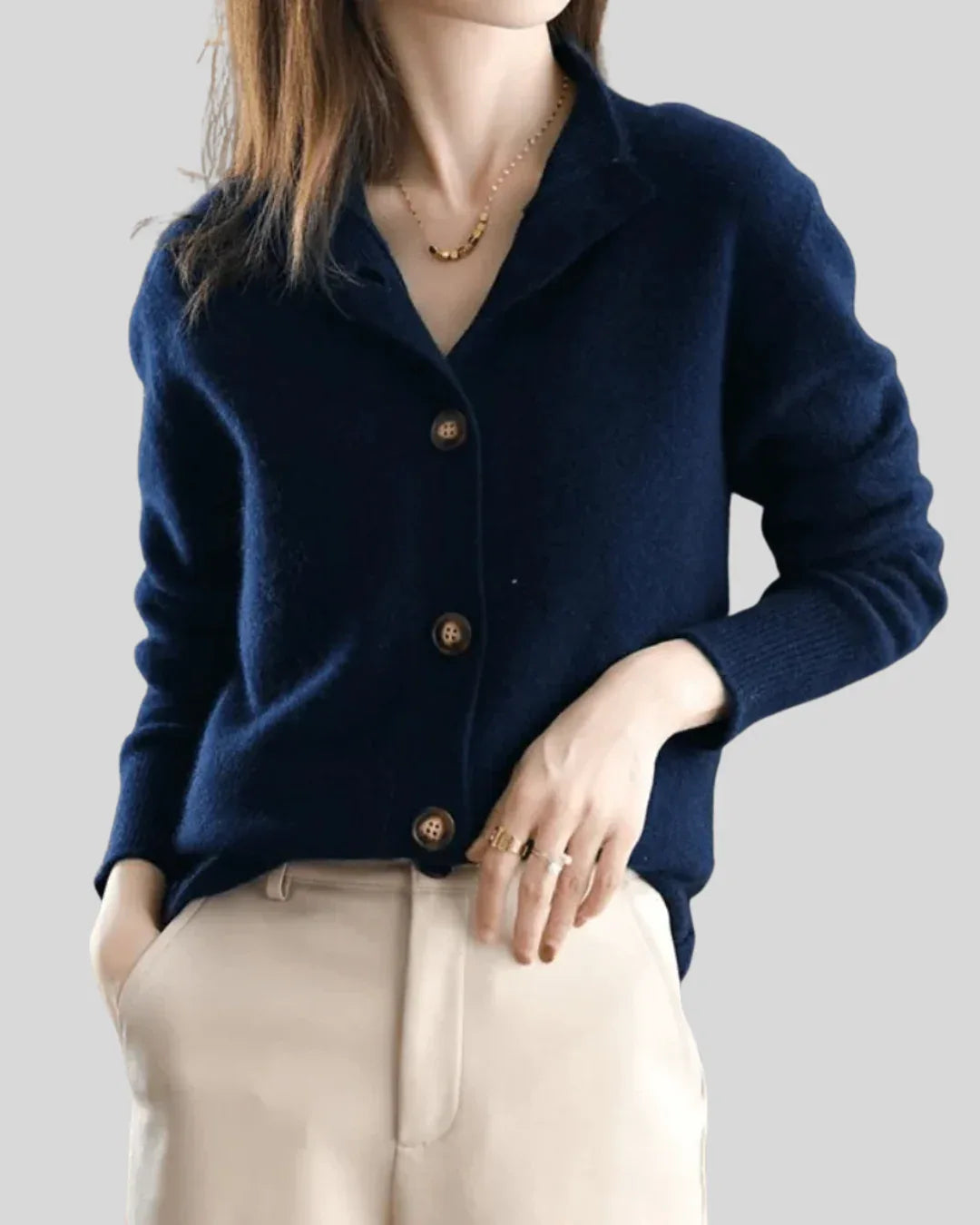 Claire | Retro-Style Cashmere Cardigan - MABEL LONDON