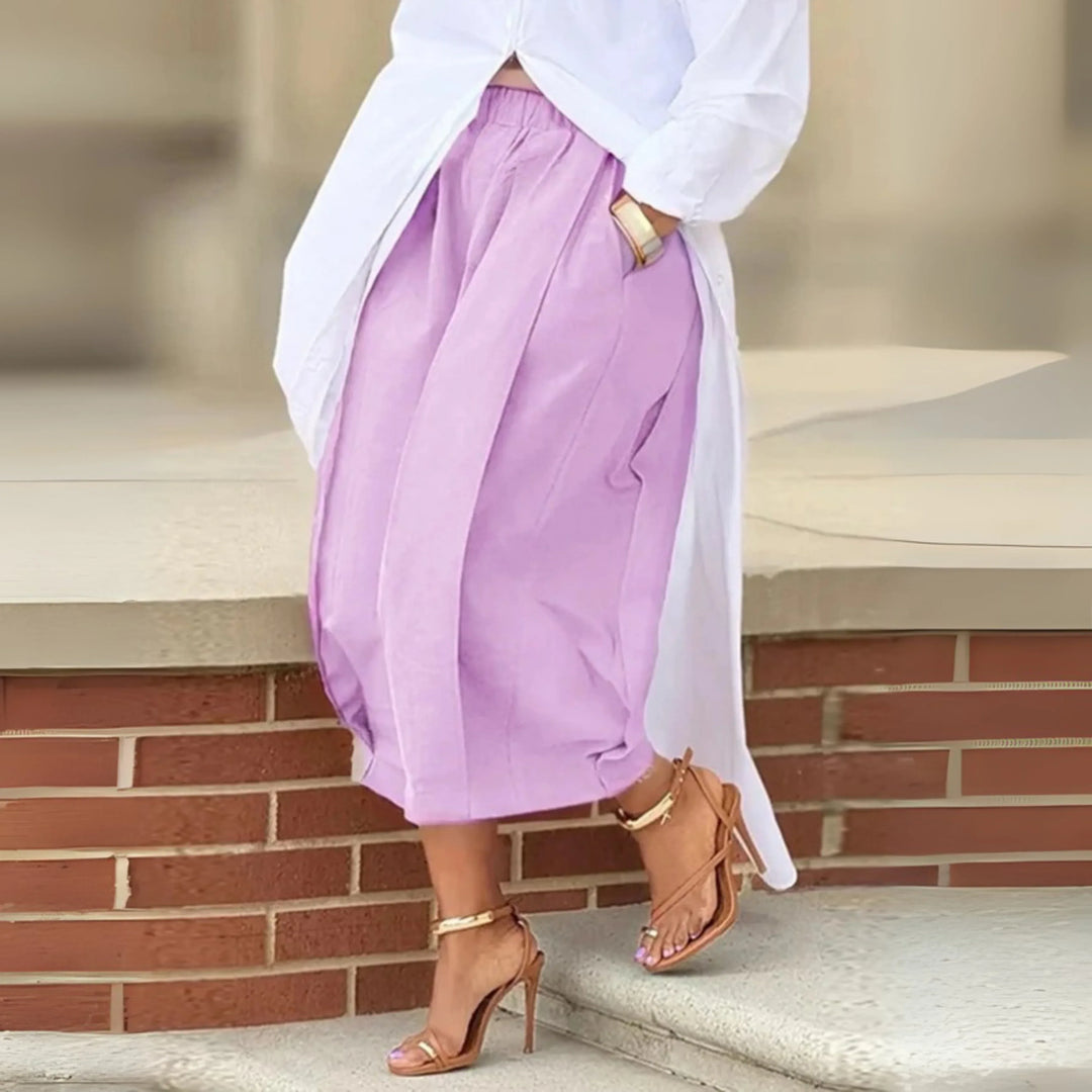 FALIA™ - Elegant Elastic Waistband Lantern Pants - MABEL LONDON