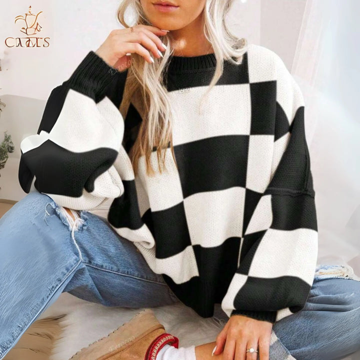 PINEDA™ - Casual Long Sleeve Loose-Fit Sweater - MABEL LONDON