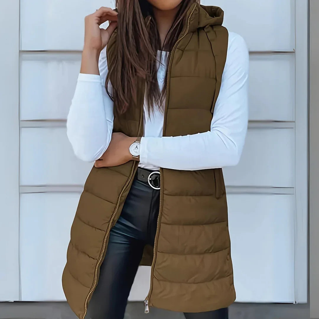 Eirlys | Casual Sleeveless Hooded Puffer Vest - MABEL LONDON