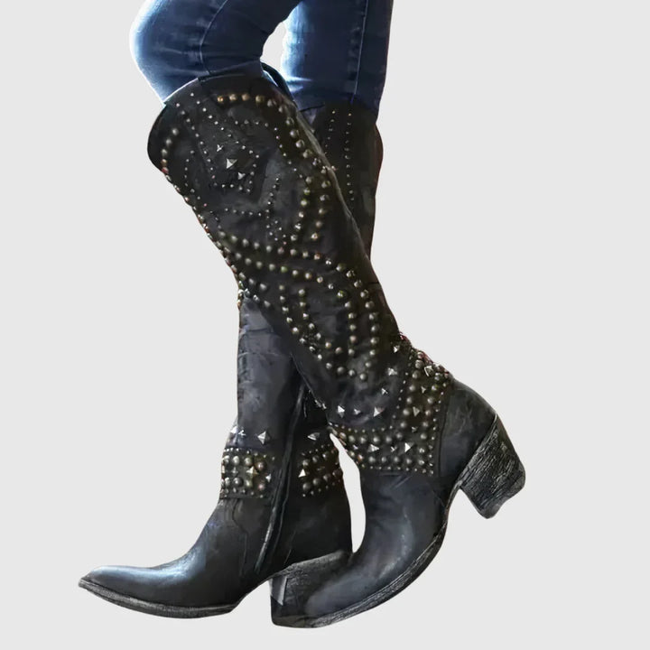 Seliora | Western Knee-High Boots - MABEL LONDON