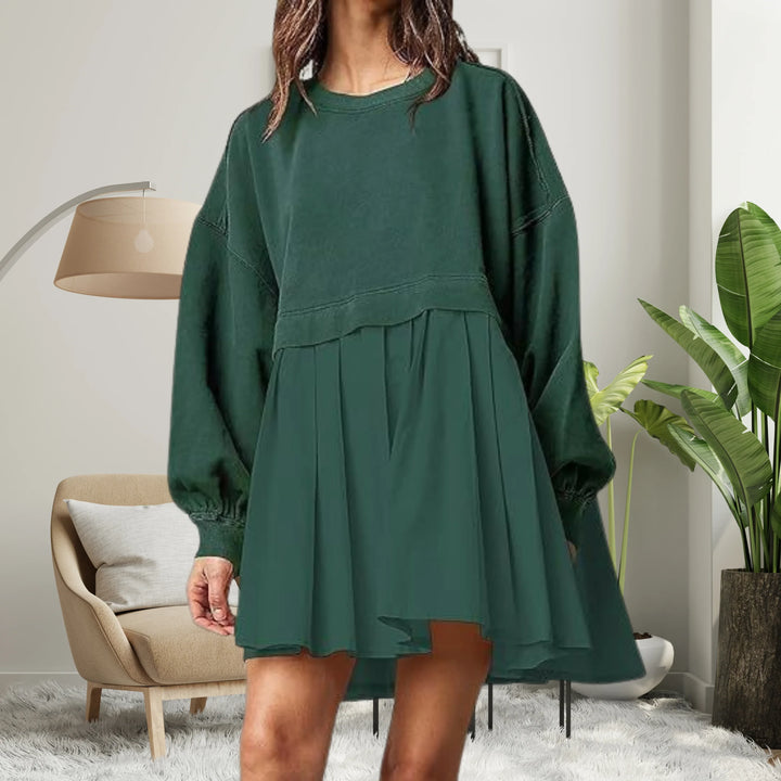KARIYAH™ - Cozy Loose-Fit Long Sleeve Midi Dress - MABEL LONDON