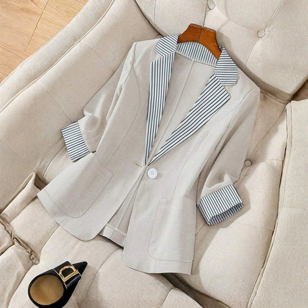 GILLIAN™ - Classy Button Front Long Sleeve Office Blazer Coat - MABEL LONDON