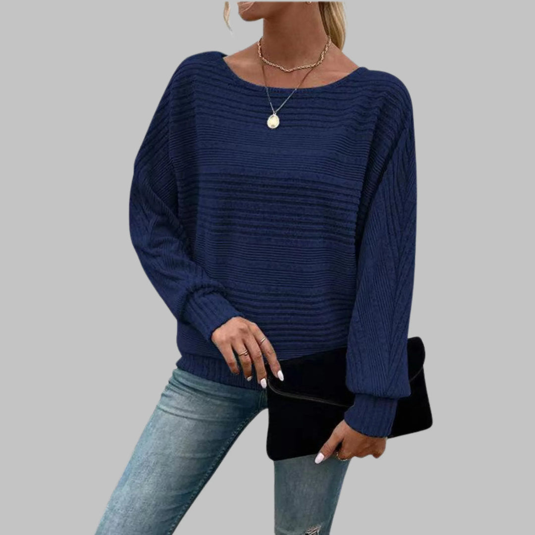 PERLITA™ - Casual Round Neck Long-Sleeve Top - MABEL LONDON