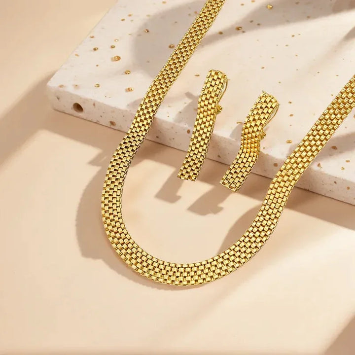 Refined Long Necklace, Bracelet & Earrings Set - MABEL LONDON