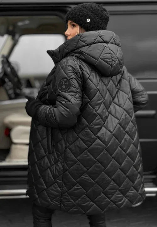 Linda | Elegant Quilted Down Jacket with Hood - MABEL LONDON