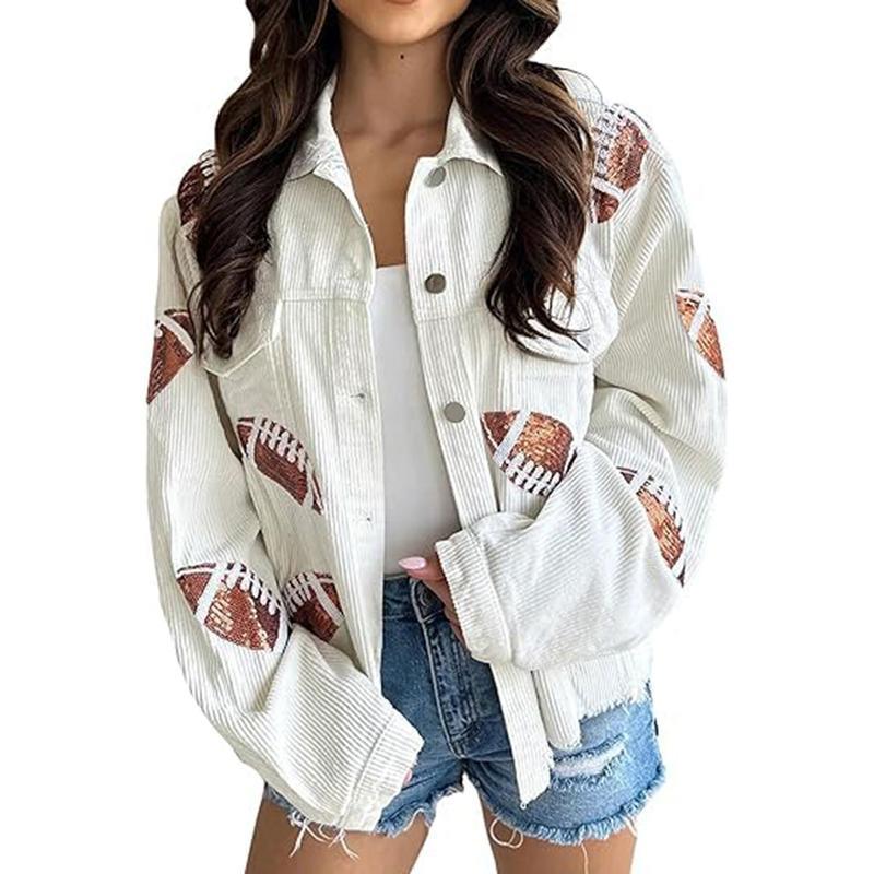 NERISSA™ - Chic Cropped Oversized Button Down Football Jacket - MABEL LONDON