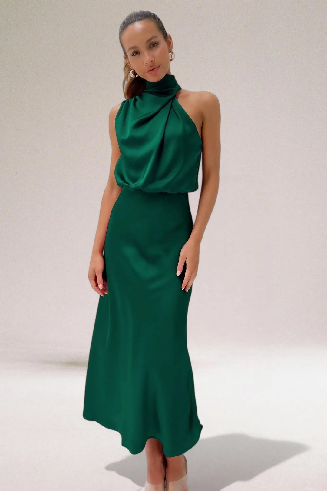 ELARA™ - Elegant Satin Evening Dress - MABEL LONDON