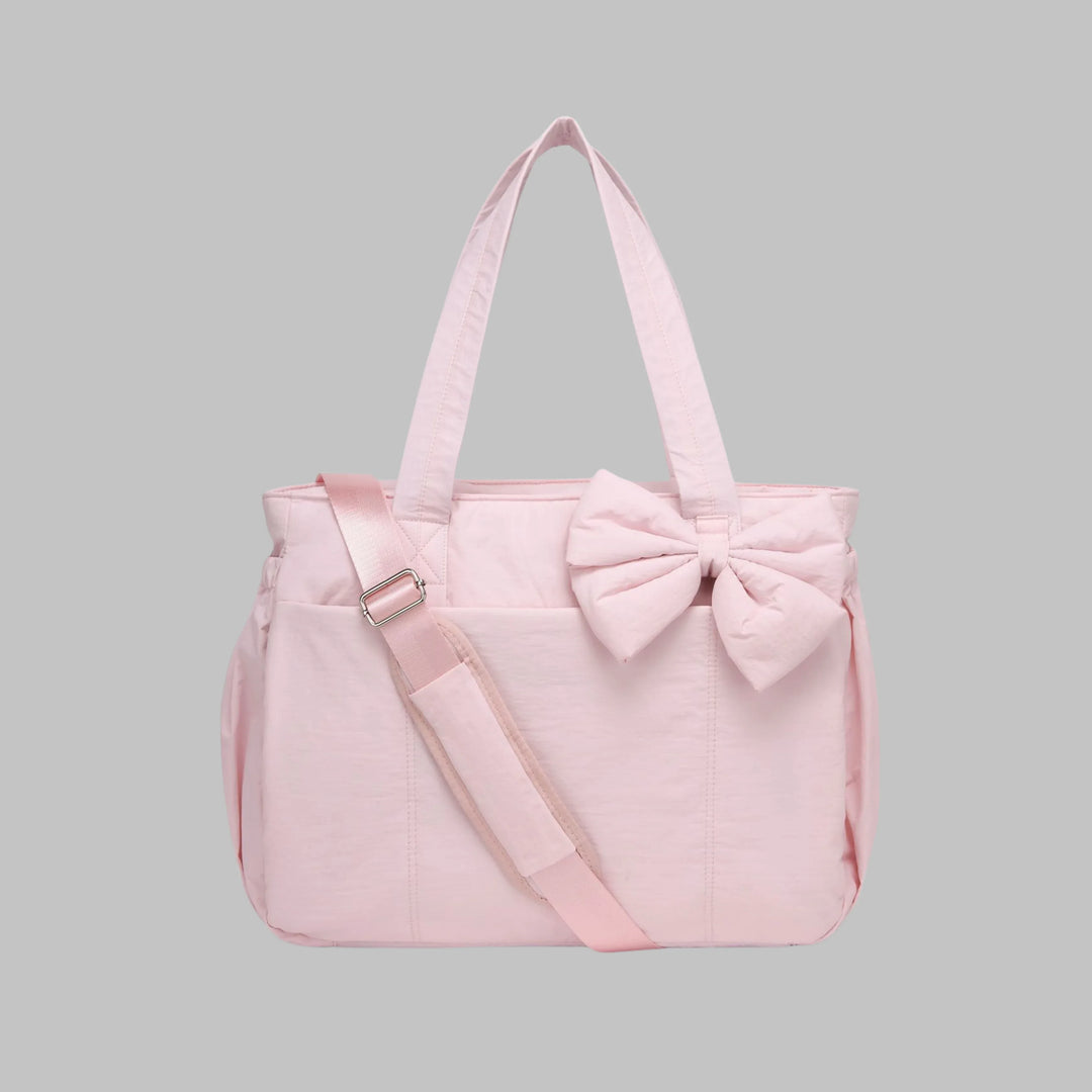 LEILANI™ - Chic Bow Laptop Friendly Puffy Handbag - MABEL LONDON
