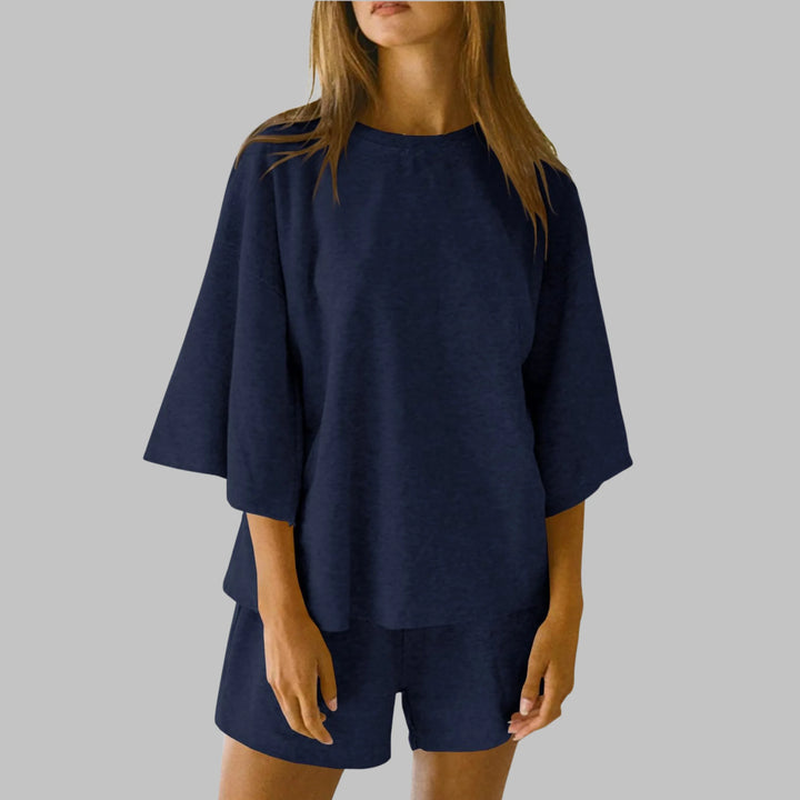 TIYA™ - Casual Top and Shorts Lounge Set - MABEL LONDON