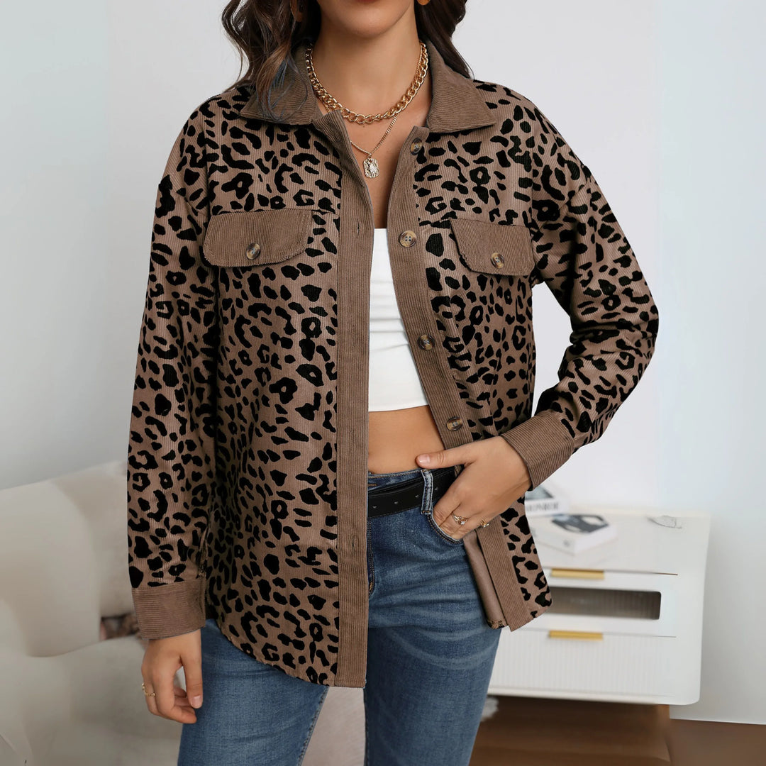 SISI™ - Casual Leopard Print Button Front Jacket - MABEL LONDON